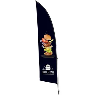 2M Sublimated Arcfin Double-Sided Flying Banner - 1 complete unit